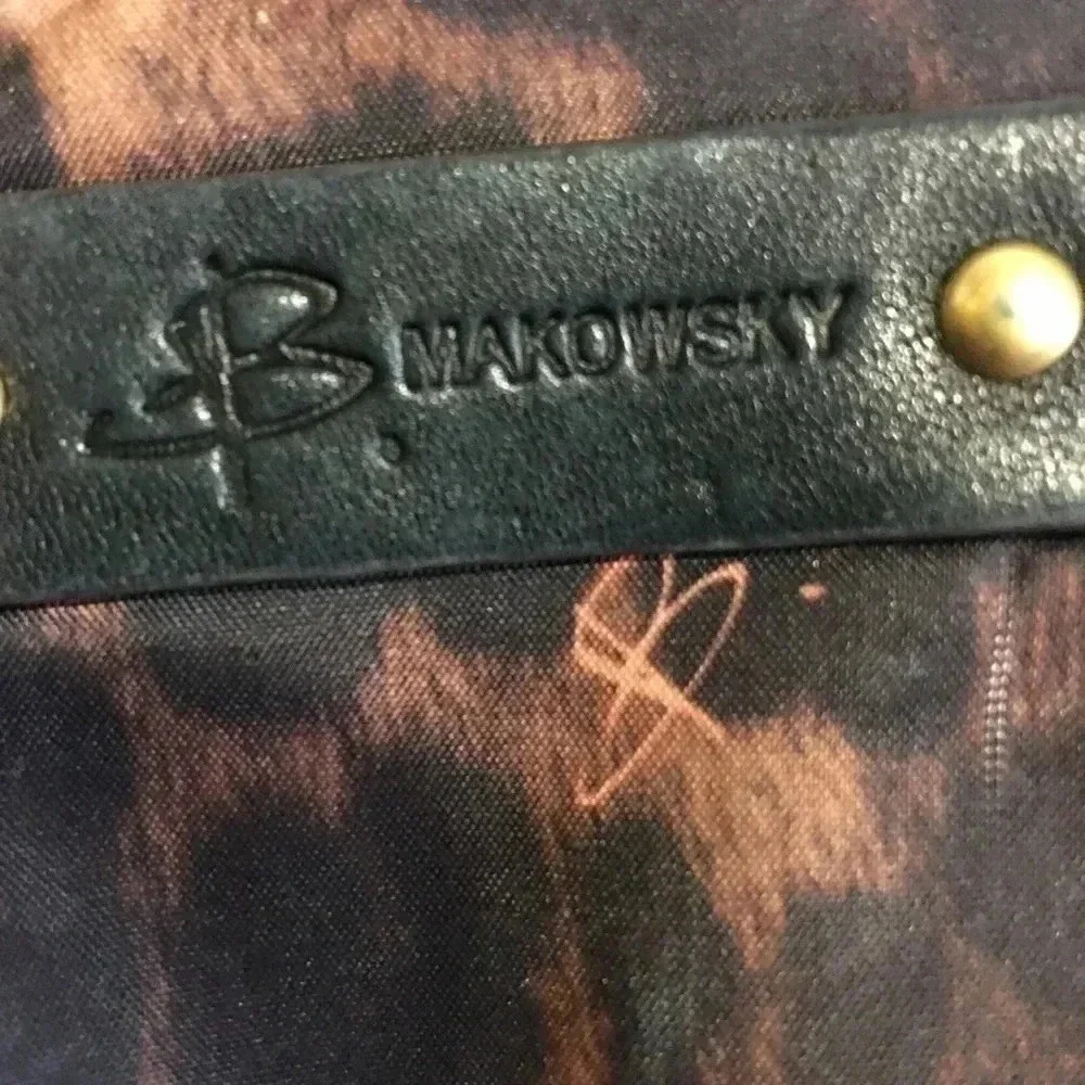 B. Makowsky Black leather hobo handbag